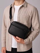 Сумка-клатч мужская на молнии с ручкой, наружный карман, 23×5×15 см, чёрная - Фото 2