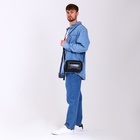 Сумка-клатч мужская на молнии с ручкой, наружный карман, 23×5×15 см, чёрная - Фото 3