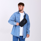 Сумка поясная на молнии, 3 наружных кармана, 37×4×15 см, чёрная - Фото 9