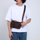 Поясная сумка на молнии, 3 наружных кармана, цвет коричневый - фото 9123562