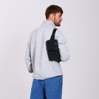 Сумка поясная на молнии, 2 наружных кармана, 26×1×14 см, чёрная - Фото 8