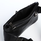 Сумка поясная на молнии, 2 наружных кармана, 26×1×14 см, чёрная - Фото 6