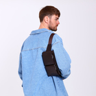 Сумка поясная на молнии, 2 наружных кармана, 26×1×14 см, коричневая - Фото 7