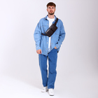 Сумка поясная на молнии, 2 наружных кармана, 26×1×14 см, коричневая - Фото 8