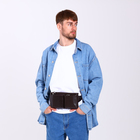 Сумка поясная на молнии, 2 наружных кармана, 26×1×14 см, коричневая - Фото 9