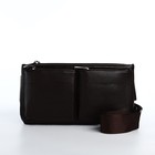 Сумка поясная на молнии, 2 наружных кармана, 26×1×14 см, коричневая - Фото 3