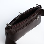 Сумка поясная на молнии, 2 наружных кармана, 26×1×14 см, коричневая - Фото 6