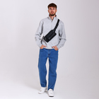 Сумка поясная на молнии, с карманами, 26×1×14 см, чёрная - Фото 7