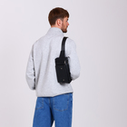 Сумка поясная на молнии, с карманами, 26×1×14 см, чёрная - Фото 8