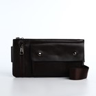 Сумка поясная на молнии, с наружными карманами, 26×1×14 см, коричневая - Фото 3