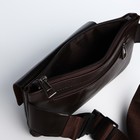 Сумка поясная на молнии, с наружными карманами, 26×1×14 см, коричневая - Фото 6