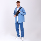 Сумка поясная на молнии, с наружными карманами, 26×1×14 см, коричневая - Фото 7