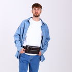 Сумка поясная на молнии, с наружными карманами, 26×1×14 см, коричневая - Фото 8