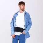 Сумка поясная на молнии, с 2 карманами, 26×1×14 см, чёрная - Фото 9