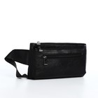 Сумка поясная на молнии, 3 наружных кармана, 26×1×14 см, чёрная - Фото 4