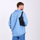 Сумка поясная на молнии, 3 наружных кармана, 26×1×14 см, чёрная - Фото 7