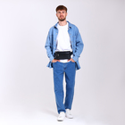 Сумка поясная на молнии, 3 наружных кармана, 26×1×14 см, чёрная - Фото 9