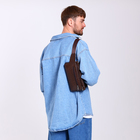 Сумка поясная на молнии, 3 наружных кармана, 26×1×14 см, коричневая - Фото 7