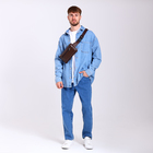 Сумка поясная на молнии, 3 наружных кармана, 26×1×14 см, коричневая - Фото 8