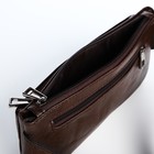 Сумка поясная на молнии, 3 наружных кармана, 26×1×14 см, коричневая - Фото 6