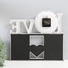 Фоторамка - коллаж (2 фото 10×15 см и сердце) с часами настенными, 36×34 см  (артикул 10115303)  большой выбор товаров оптом и в розницу по низким ценам с доставкой