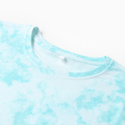 Комплект домашний женский (футболка/шорты), цвет бирюзовый мрамор, размер 46 - Фото 8