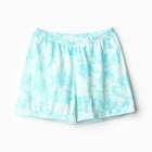 Комплект домашний женский (футболка/шорты), цвет бирюзовый мрамор, размер 50 - фото 23513861