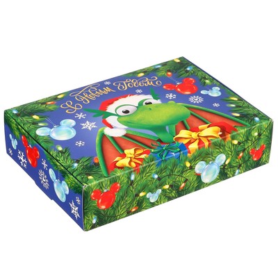 Подарочная коробка "Новый год" 16х23х7.5 см, Микки Маус и Дракон