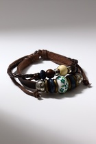 Браслет кожа «Хиппи» бусина, коричневый, d=6 см - Фото 6