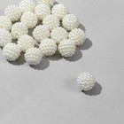 Бусины пластиковые  "Жемчуг" шарик d=1см , (набор 10г), цвет белый - фото 11587763