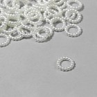 Бусины пластиковые «Жемчуг» кольцо 1×1×0,2 см, (набор 10 г), цвет белый - фото 320728556