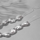 Бусины пластиковые на нити "Жемчуг" 16*10мм, (набор 90 бусин), цвет белый - фото 809175596