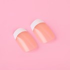 Накладные ногти, 24 шт., с клеевыми пластинами, форма мягкий квадрат, цвет бежевый/белый - Фото 3