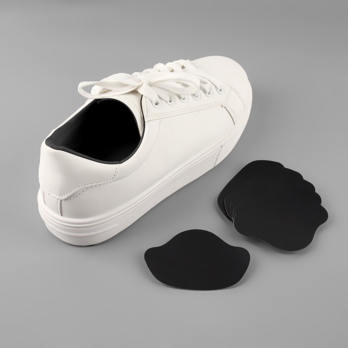 Набор заплаток для ремонта подпяточников обуви, из кожзама, клеевые, 6 шт, цвет чёрный