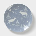 Тарелка «‎Зимний лес», d=17,5 см, цвет синий, фарфор - фото 289480371