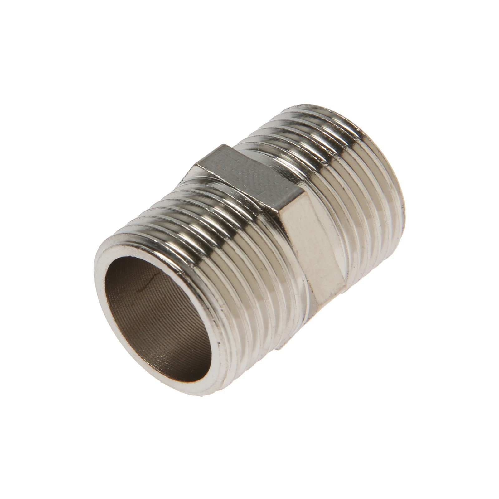 Ниппель ZEIN, 1/2", наружная резьба, никелированная латунь, фасовка 100 ...