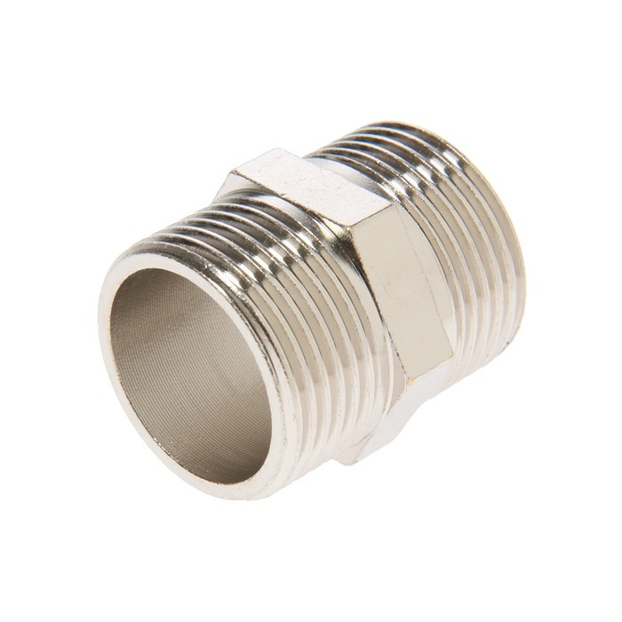 

Ниппель ZEIN, 3/4", наружная резьба, никелированная латунь, фасовка 100 шт.