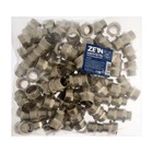 Ниппель переходной ZEIN, 3/4" х 1/2", наружная резьба, никелированная латунь, фасовка 100 шт. (комплект 100 шт) - фото 23261079