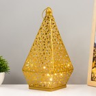 Ночник "Восточный фонарь. Пирамида" LED от батареек 3хААА золото 26х12,5х12,5 см RISALUX - Фото 2