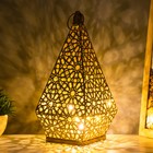 Ночник "Восточный фонарь. Пирамида" LED от батареек 3хААА золото 26х12,5х12,5 см RISALUX - Фото 3