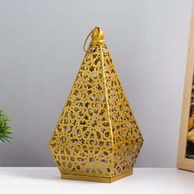 Ночник "Восточный фонарь. Пирамида" LED от батареек 3хААА золото 22х10,5х10,5 см