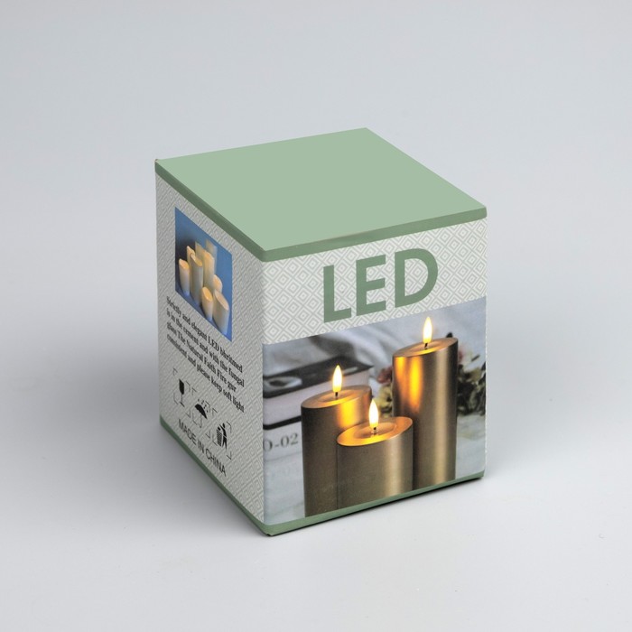 Светодиодная фигура «Свеча бежевая» 6 × 8 × 6 см, пластик, батарейки АААх2 (не в комплекте), свечение тёплое белое
