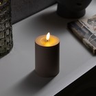 Светодиодная свеча бежевая, 7 × 13 × 7 см, пластик, батарейки ААх2 (не в комплекте), свечение тёплое белое - фото 7879313
