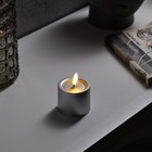 Светодиодная свеча серебристая, 6 × 8 × 6 см, пластик, батарейки АААх2 (не в комплекте), свечение тёплое белое - Фото 1