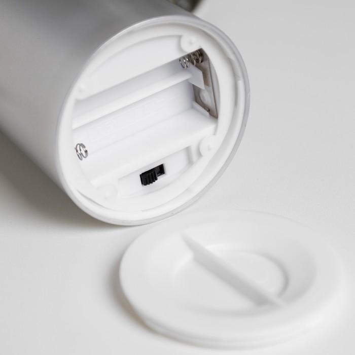 Светодиодная фигура «Свеча серебристая» 7 × 13 × 7 см, пластик, батарейки ААх2 (не в комплекте), свечение тёплое белое