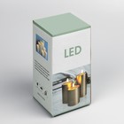 Светодиодная свеча серебристая, 7 × 15 × 7 см, пластик, батарейки ААх2 (не в комплекте), свечение тёплое белое - фото 7879328