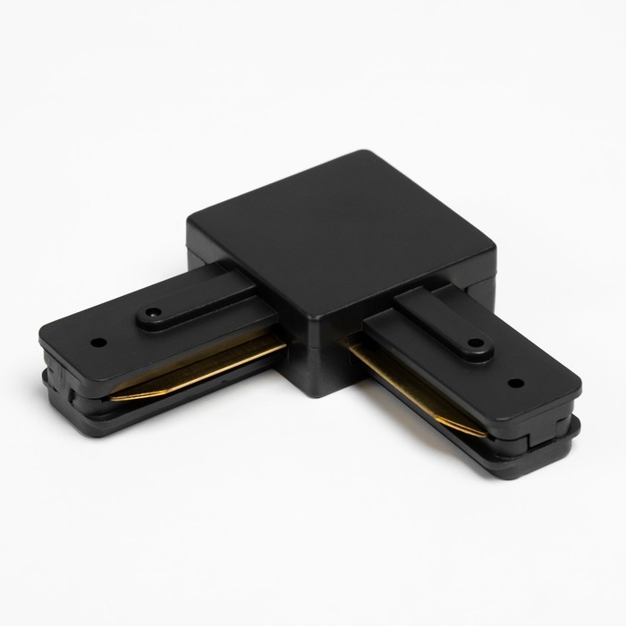 Соединитель для шинопровода Simple Г образный черный - Фото 1