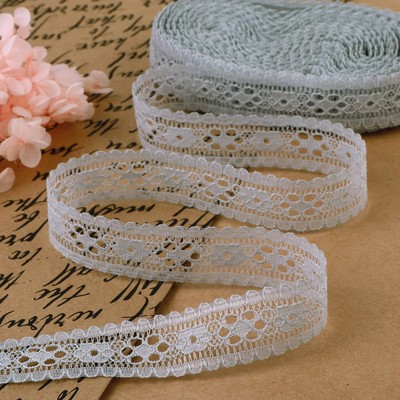 Кружево капроновое, 22 мм, 10±1 м, цвет серый