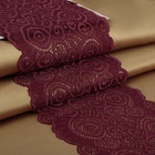 Кружевная эластичная ткань, 180 мм × 2,7 ± 0,5 м, цвет бордовый - фото 7879573