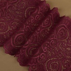 Кружевная эластичная ткань, 180 мм × 2,7 ± 0,5 м, цвет бордовый - Фото 2